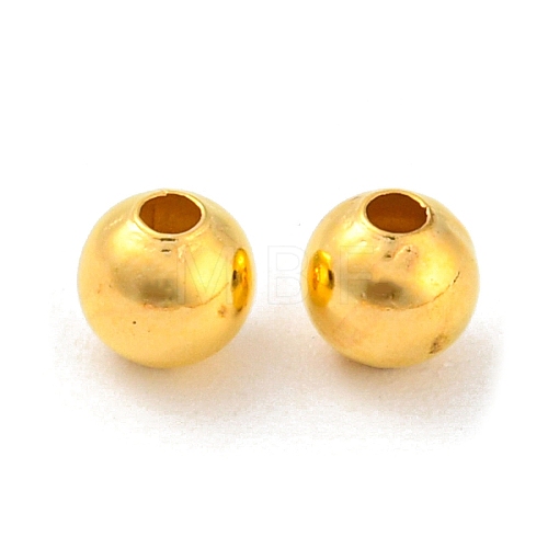 Brass Smooth Round Beads EC400-2G-1