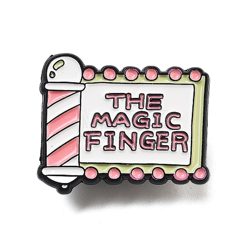 Barber Shop Alloy THE MAGIC FINGER Enamel Pins Brooches JEWB-U008-04C-1