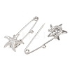 Starfish 304 Stainless Steel Safety Pins Brooch Findings SA-CBA098D-16C-P01-2