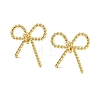 Bowknot Rack Plated Brass Stud Earrings for Women EJEW-Z051-09G-1