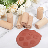 CHGCRAFT 6Pcs 6 Styles Round Wooden Traditional Chinese Moon Cake Molds AJEW-CA0004-23-5
