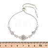 Adjustable Alloy Micro Pave Clear Cubic Zirconia Flower Slider Beacelets for Women AL-CBA3C8B-12P-3