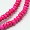 Dyed Synthetical Turquoise Rondelle Bead Strand X-G-P083-6mm-84A-1