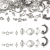  36Pcs 6 Styles Tibetan Style Zinc Alloy Connector Charms FIND-TA0002-96-1