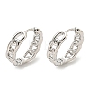 Chain-Shaped Brass Hoop Earrings EJEW-L211-009D-P-1