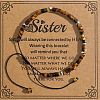 Vintage Beaded Tiger Eye Adjustable Bracelet with Card HM3299-14-1