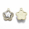 Rack Plating Alloy Crystal Rhinestone Pendants PALLOY-S132-218B-RS-2