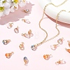 10Pcs Glass Pendants PALLOY-YW00130-01-5