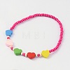 Lovely Heart Wood Beaded Kids Necklaces NJEW-JN01347-02-1