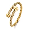 304 Stainless Steel Torque Bangles for Women BJEW-P310-23G-4