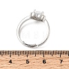 Brass Micro Pave Clear Cubic Zirconia Cuff Open Rings CU-CBA5C10-01P-5