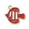 Ocean Theme Alloy Enamel Pendants ENAM-A009-02G-06-1