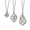 3Pcs 3 Sizes 304 Stainless Steel Rolo Chain Macrame Pouch Necklace Making NJEW-JN05071-01-1