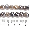 Electroplated Natural Botswana Agate Round Beads Strands G-L598-A03-02-5