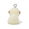 Animal Theme Flocky Opaque Resin Pendants RESI-H042-01P-15-3