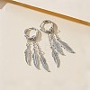 Zinc Alloy Feather Tassel Hoop Earrings FS-WG16A33-05-1