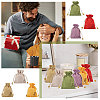 24Pcs 6 Colors Flower Printed Cloth Drawstring Bags ABAG-CA0001-22B-6