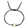 Brass Ring Evil Eye Bead Braided Bracelets EA2094-1-2