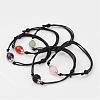 Adjustable Natural Gemstone and Waxed Cotton Cord Bracelets BJEW-JB02333-1