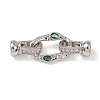 Brass Micro Pave Cubic Zirconia Fold Over Clasps KK-D259-08B-P-1