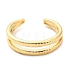 304 Stainless Steel Textured Open Cuff Ring for Women RJEW-C016-18G-2