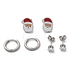 3 Pairs 3 Styles Christmas 304 Stainless Steel Hoop & Stud Earring Sets for Women EJEW-K279-16P-04-4