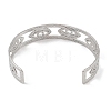 Non-Tarnish Hollow Wide Version Open Cuff Bangles BJEW-U006-03P-01-3