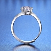 Rhodium Plated 925 Sterling Silver Micro Pave Cubic Zirconia Adjustable Rings AJEW-U007-11P-5