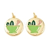 Brass Enamel Pendants KK-B167-14G-1