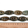 Oval with 3-Eye Pattern Tibetan Style dZi Beads Strands G-NH0001-14C-5