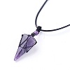 Natural Amethyst Pendants Necklaces LS-NJEW-E140-A02-2