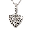 Alloy Snake Pendant Necklace with 201 Stainless Steel Box Chains NJEW-E016-09AS-4