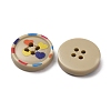 4-Hole Printed Opaque Resin Buttons RE-CBAB147-19-2