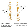 304 Stainless Steel Clover Tassel Stud Earrings RO2718-1-2