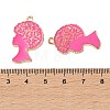 Breast Cancer Awareness Ribbon Zinc Alloy Enamel Pendants ENAM-I079-02G-10-3