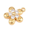 Brass Micro Pave Clear Cubic Zirconia Charms KK-D265-02G-2