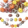 12Pcs 6 Styles Sport Theme Opaque Acrylic Resin Beads MACR-YW0004-78-1
