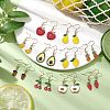 10 Pairs 10 Styles Fruit Alloy Enamel Dangle Earrings for Women EJEW-JE05905-2