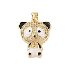 Brass Micro Pave Cubic Zirconia Pendants KK-E111-42G-02-1