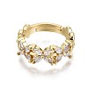 Adjustable Brass Micro Pave Clear Cubic Zirconia Finger Rings RJEW-S044-141-NF-3