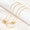 Brass Pave Cubic Zirconia Rectangle & Teardrop Pendant Cable Chain Necklaces KK-CBAB173-05G-01-1