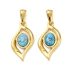 304 Stainless Steel with Synthetic Turquoise Pendants STAS-L309-21I-G-1
