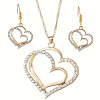Heart Alloy Crystal Rhinestone Pendant Necklace & Dangle Earring Sets FS-WG8597C-01-5
