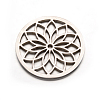 Tarnish Resistant Flat Round with Flower 304 Stainless Steel Beads STAS-F079-04P-1