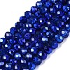 Transparent Electroplate Glass Beads Strands EGLA-Q131-01A-01-1