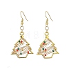 Brass Glass Dangle Earrings for Women EJEW-TA00825-3