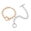 304 Stainless Steel Paperclip Chain Bracelets BJEW-TA0003-04-2