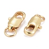 Rack Plating Brass Lobster Claw Clasps with Jump Rings KK-WH0063-02G-01-NR-3