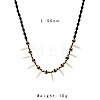 Adjustable Wood Beads Resin Fang Braided Wazed Cord Tribal Necklaces WGF0609-01-5