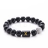 10MM Natural Black Onyx(Dyed & Heated) and Howlite Beaded Stretch Bracelets RH2290-24-1
